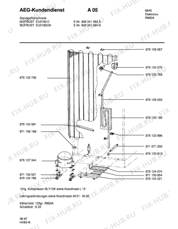 Взрыв-схема холодильника Electrolux EU3190CN - Схема узла Freezer cooling system